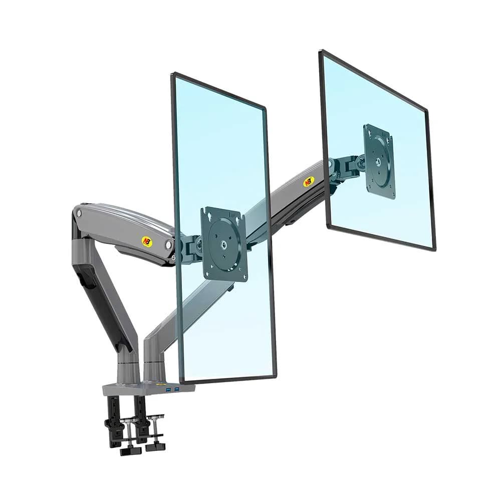Suporte Monitor North Bayou Giratorio para 2 Monitores com Braco Mecânico 22" a 32" - NB-G75