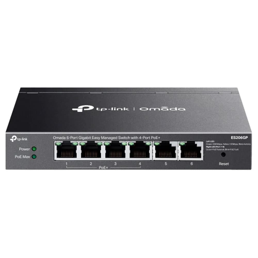Switch Gerenciavel Agile com 6 Portas Gigabit e 4 Portas PoE+ ES206GP TP-Link