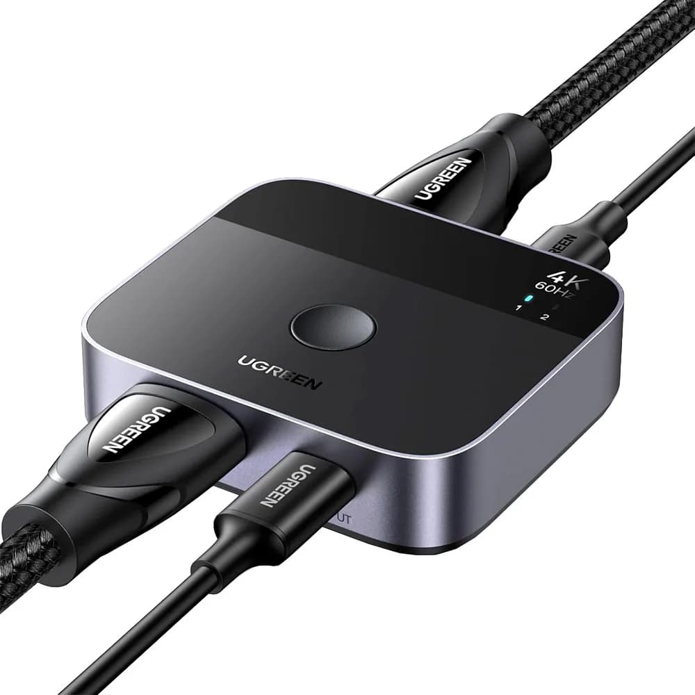 Switch HDMI Ugreen com 1 Entrada HDMI / 2 Entradas USB-C Mais 1 Saída HDMI - AW503
