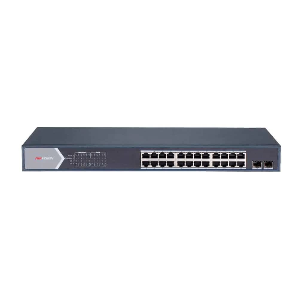 Switch L2 Smart Hikvision DS-3E1526P-SI Gerenciavel 26 Portas 24 Portas Gigabit Watchdog PoE Ativo 802.3 AF/AT 2 Portas Uplink GBIC SFP Fibra