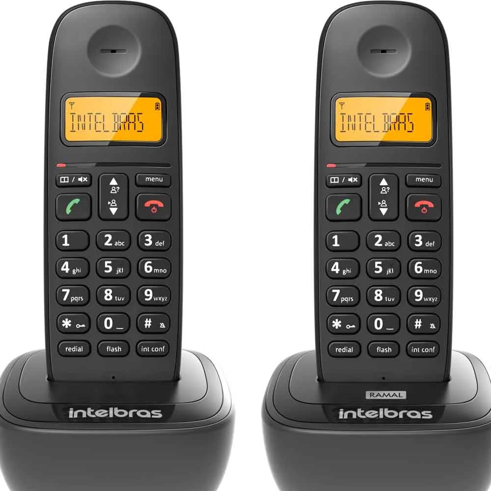 Telefone Intelbras ID TS 2512 4122512 sem Fio Digital Preto com Ramal Adicional